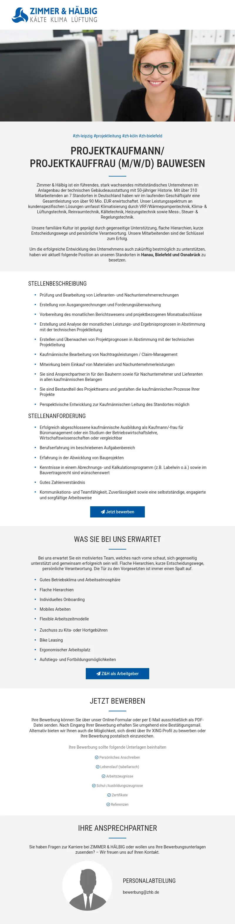 Projektkaufmann / Projektkauffrau (m/w/d) Bauwesen