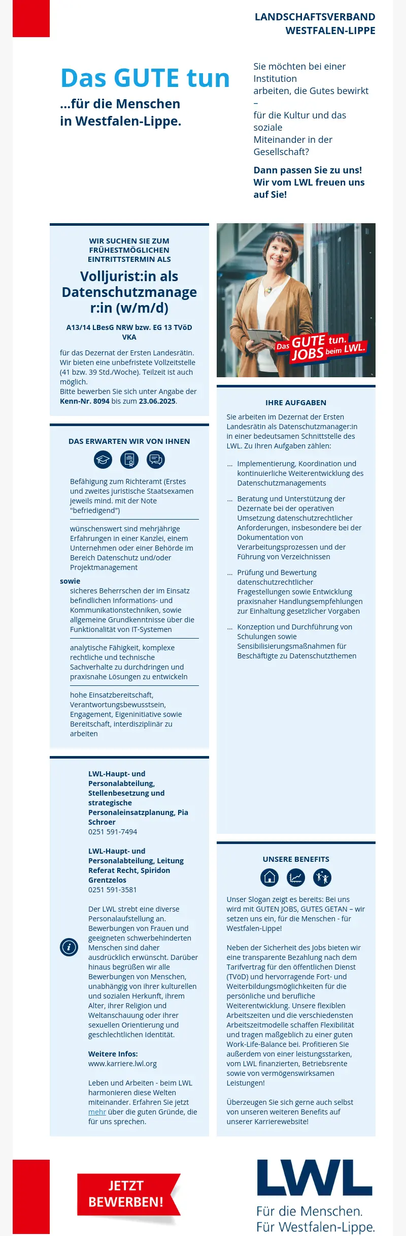 Volljurist:in als Datenschutzmanager:in (w/m/d)