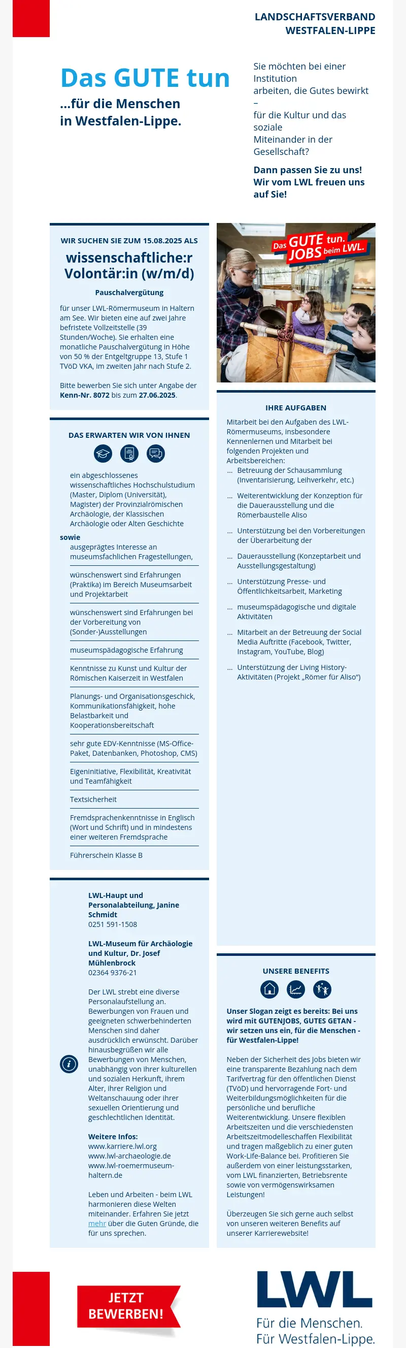 wissenschaftliche:r Volontär:in (w/m/d)