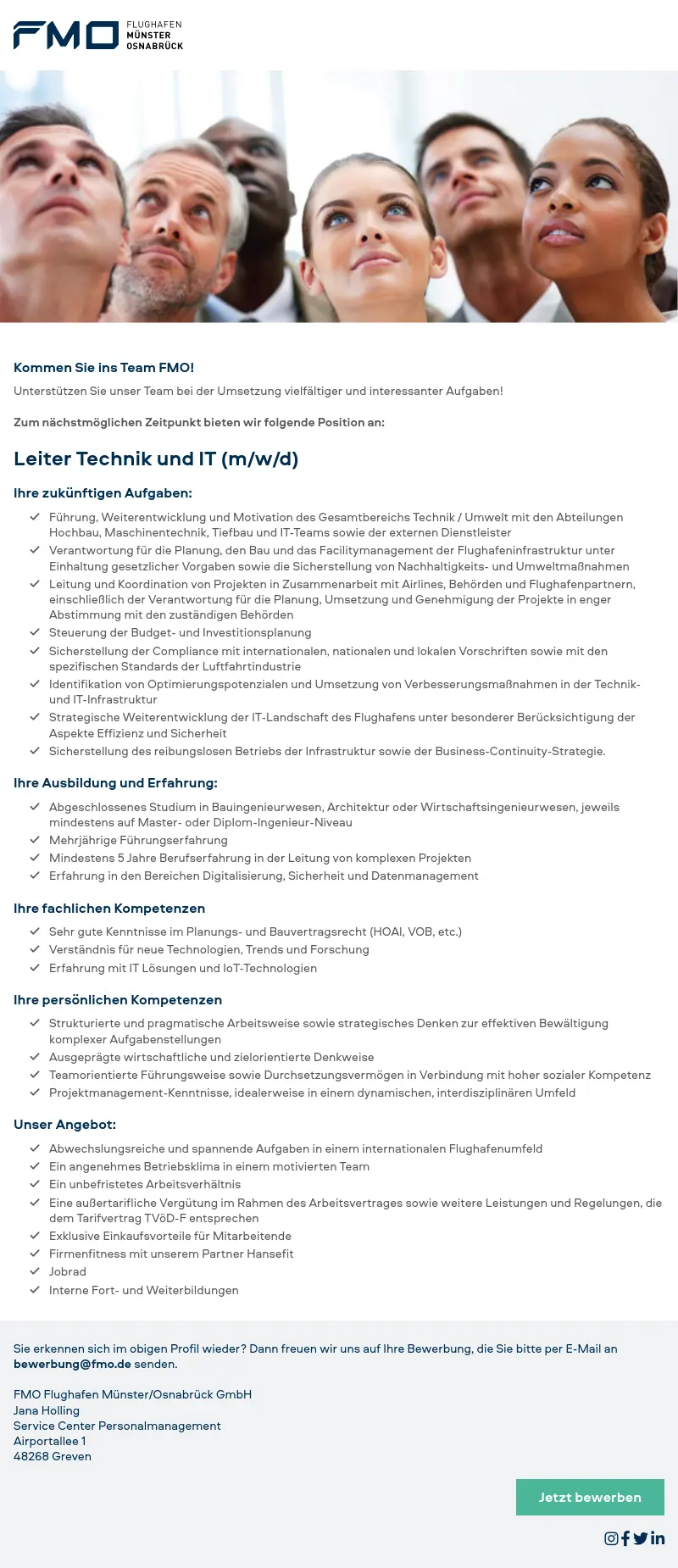 Leiter Technik und IT (m/w/d)