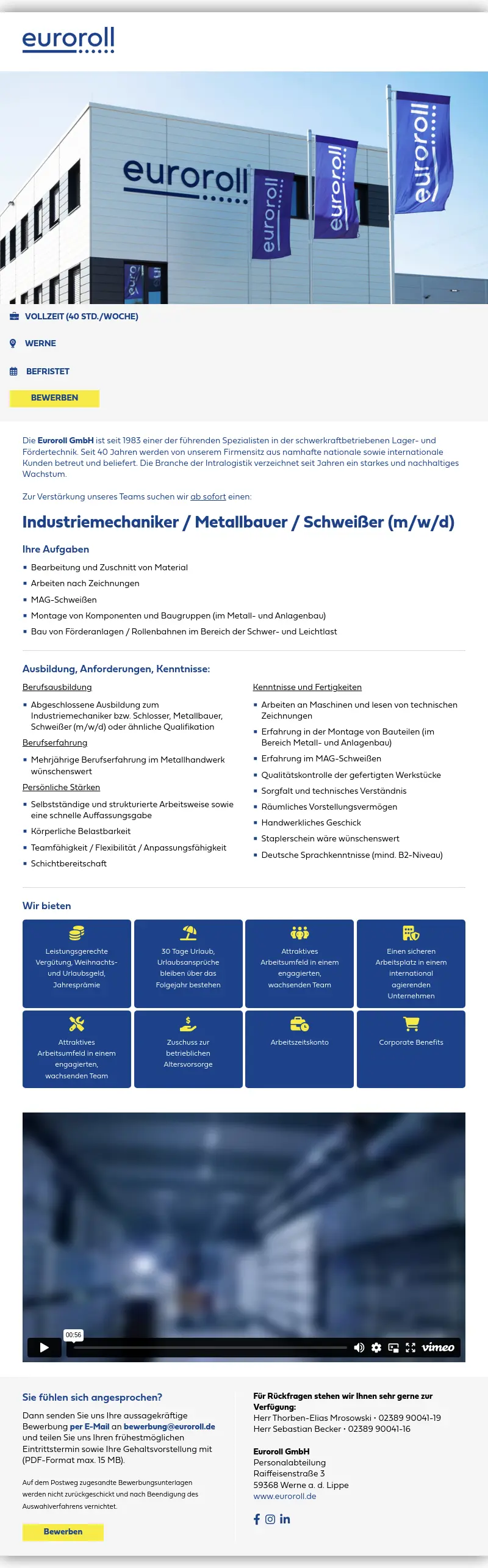 Industriemechaniker / Metallbauer / Schweißer (m/w/d)