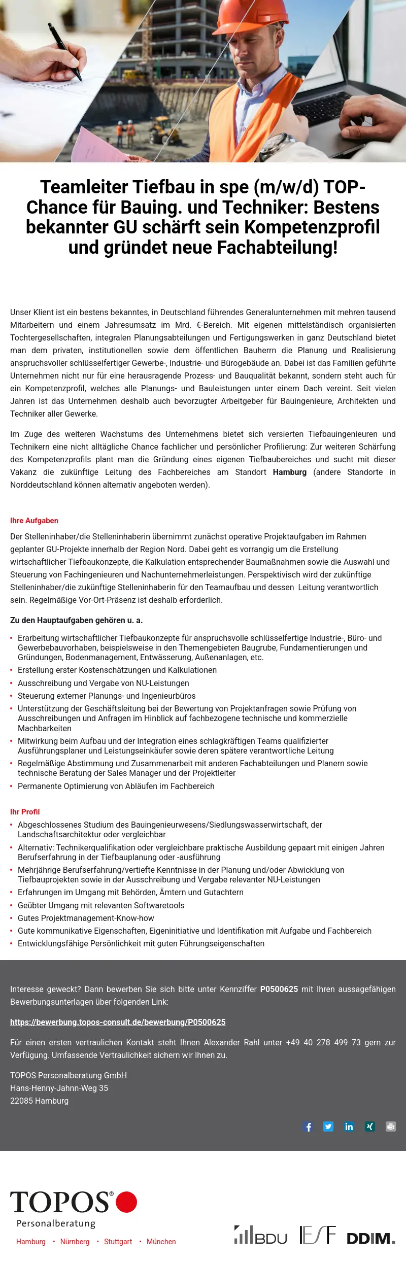 Teamleiter Tiefbau in spe (m/w/d)