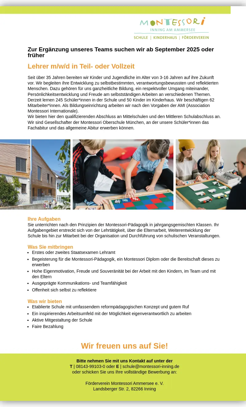 Lehrer m/w/d Englisch, Deutsch, NT für Jgst. 7 - 10 in Teil- oder Vollzeit