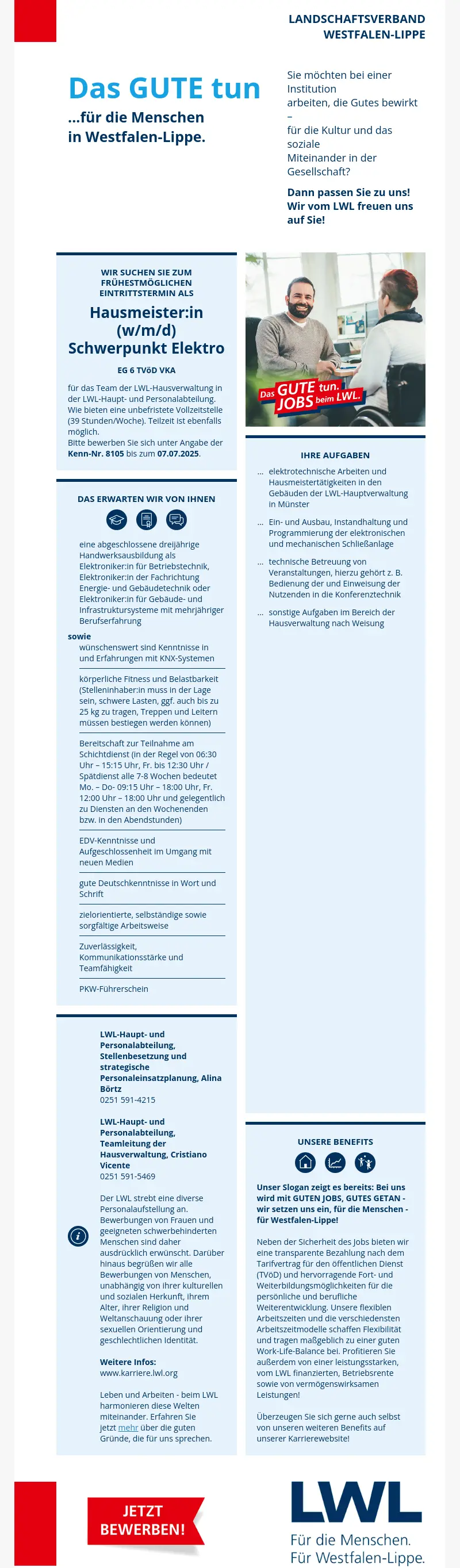 Hausmeister:in (m/w/d) Schwerpunkt Elektro