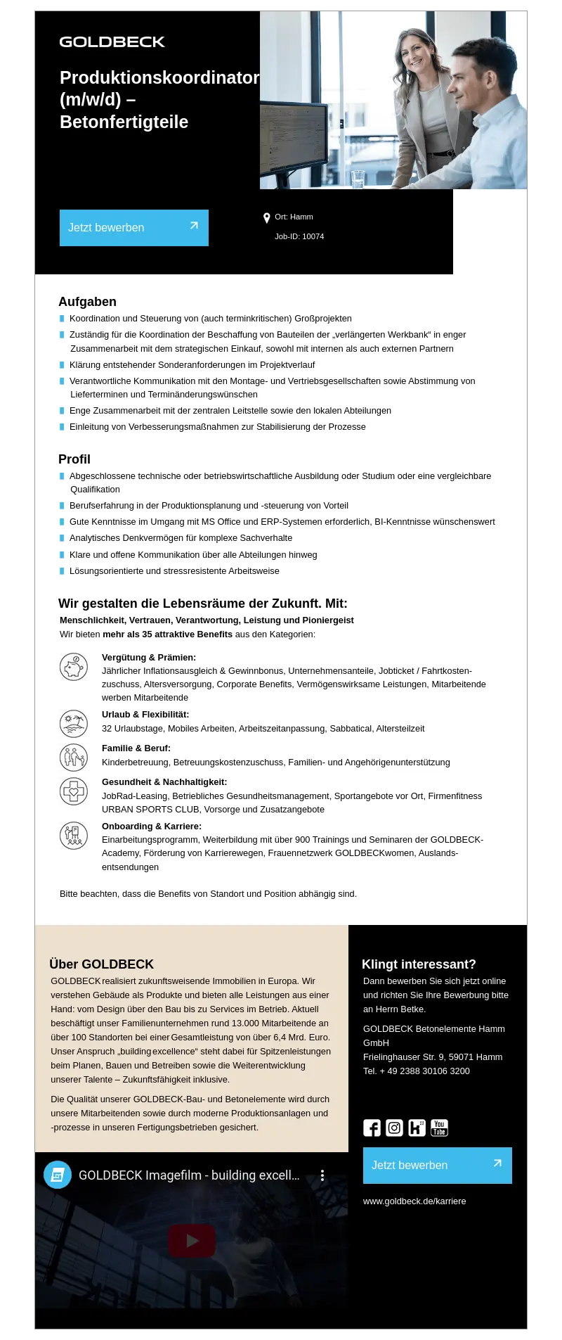 Produktionskoordinator (m/w/d) - Betonfertigteile