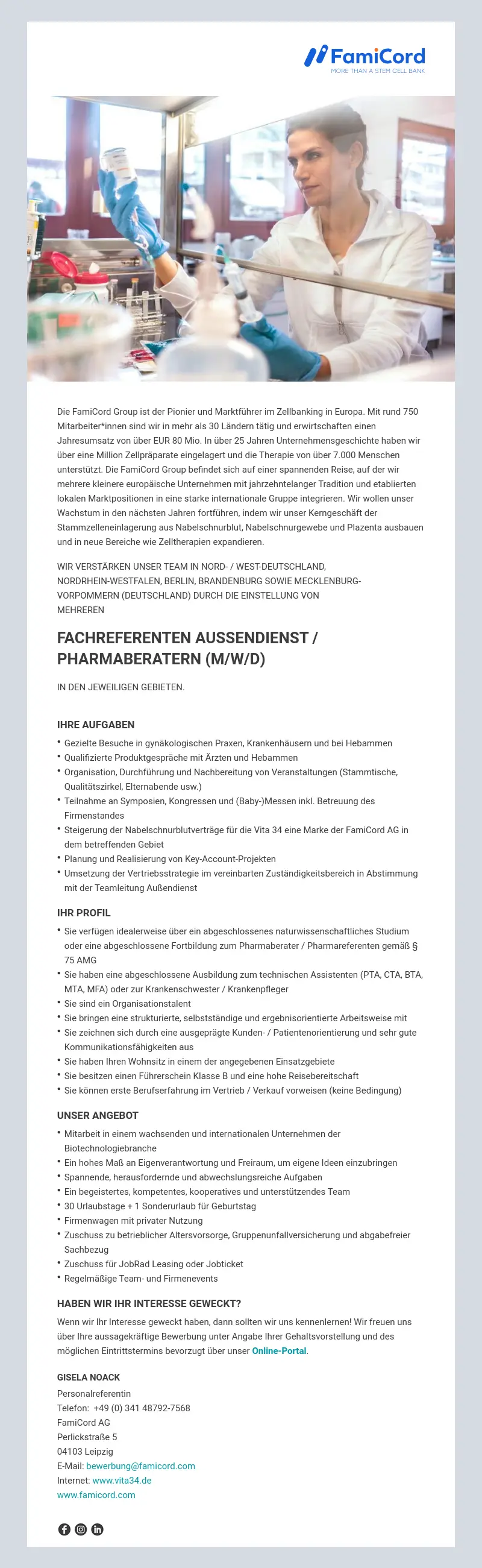Fachreferent Außendienst / Pharmaberater (m/w/d)