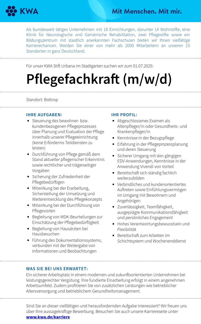 Pflegefachkraft (m/w/d)