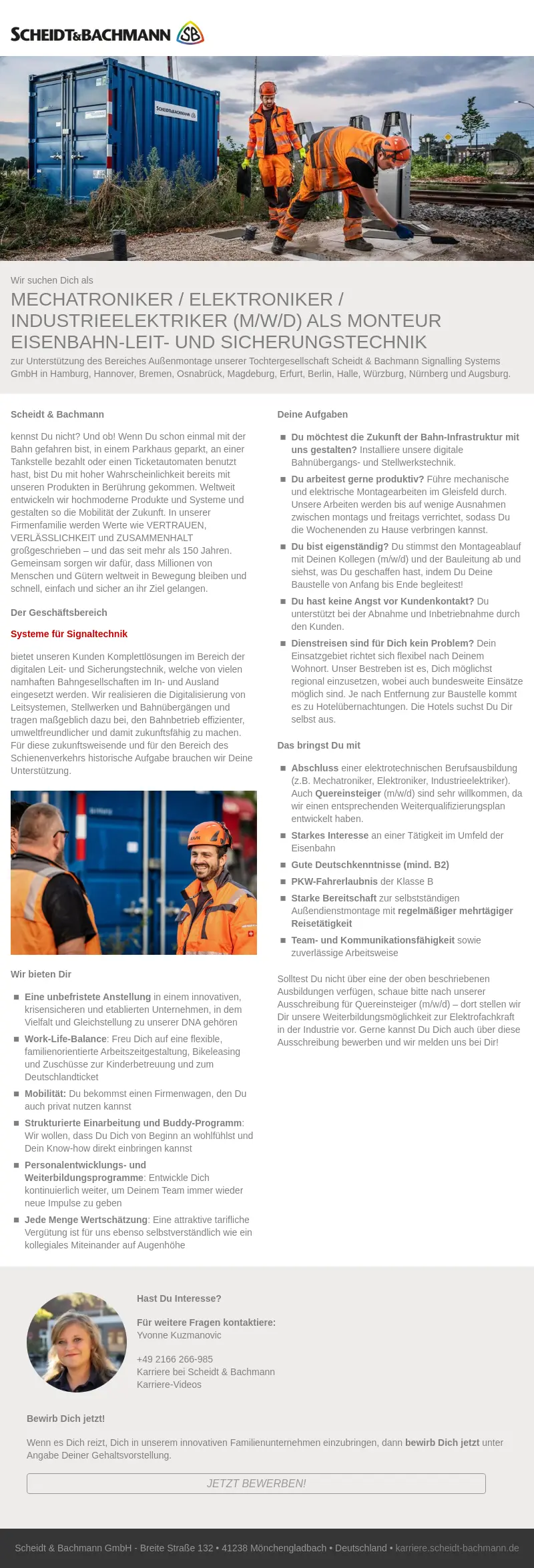 Mechatroniker / Elektroniker / Industrieelektriker (m/w/d) als Monteur Eisenbahn-Leit- und Sicherungstechnik