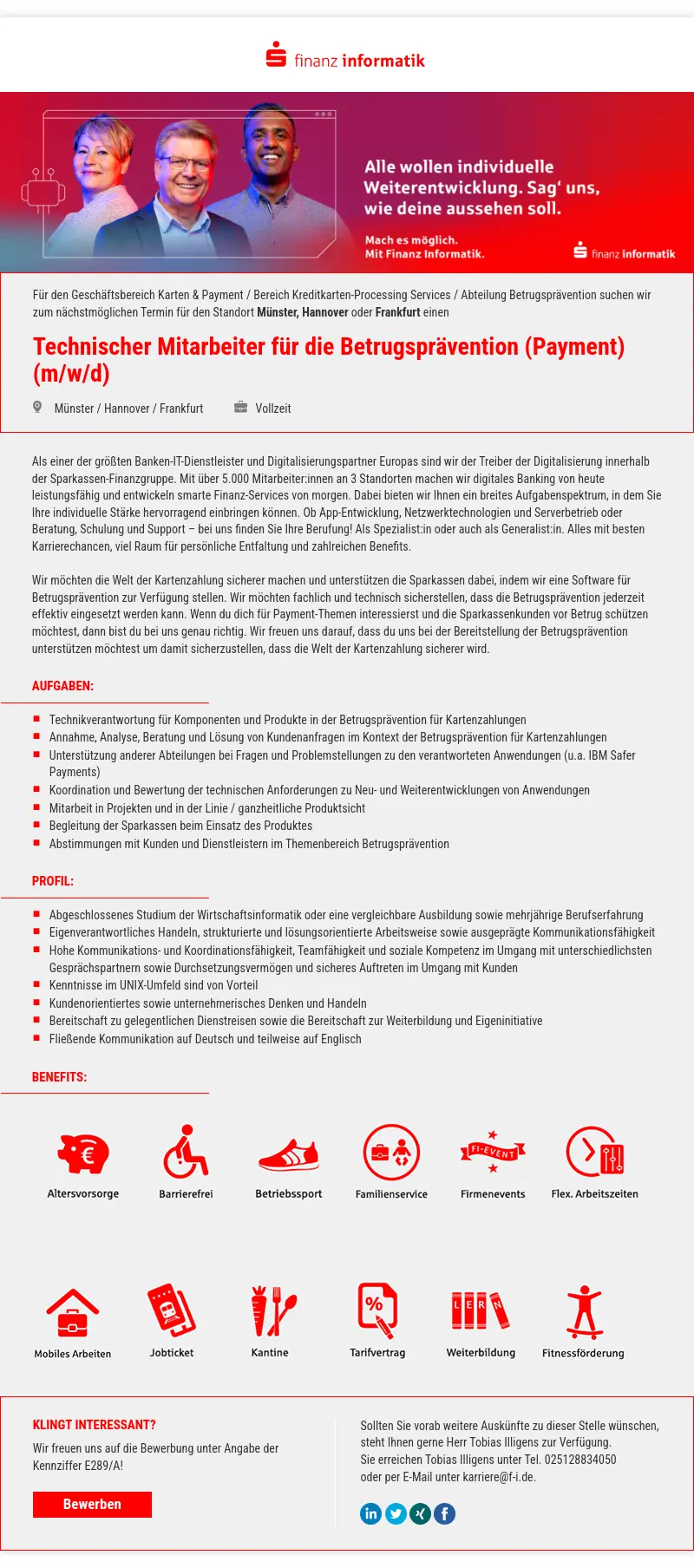 Technischer Mitarbeiter für die Betrugsprävention (Payment) (m/w/d)