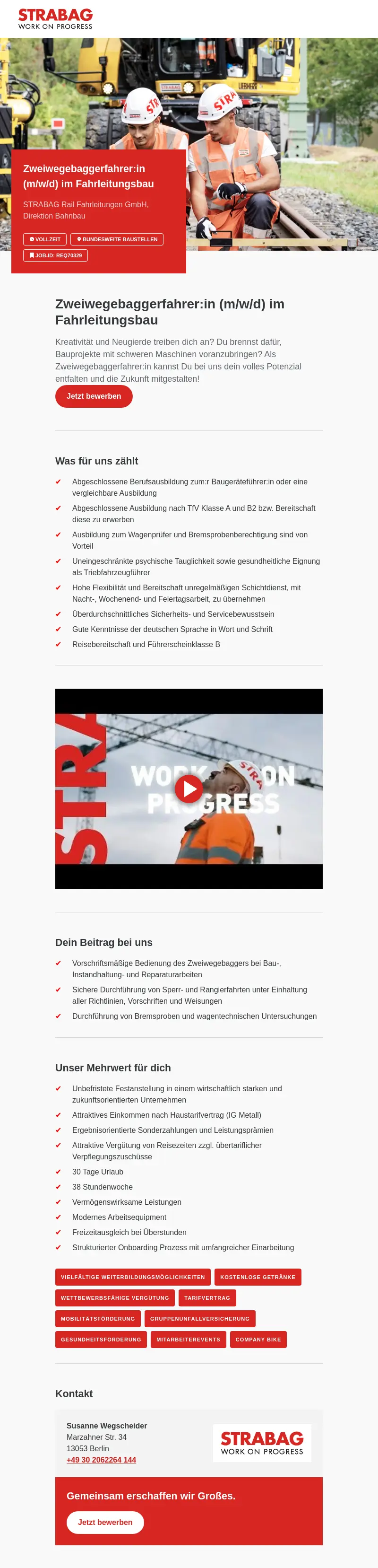 Zweiwegebaggerfahrer:in (m/w/d) im Fahrleitungsbau
