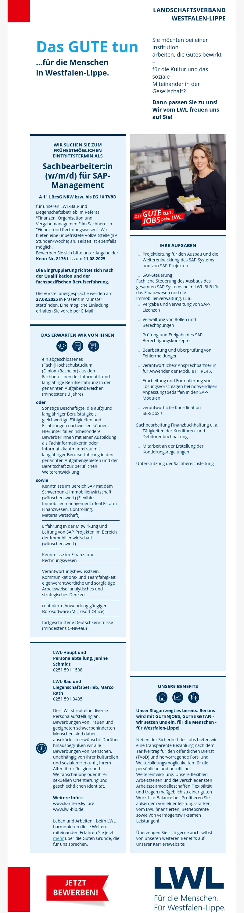 Sachbearbeiter:in (w/m/d) für SAP-Management