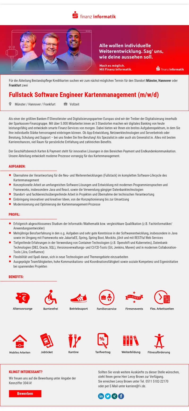 Fullstack Software Engineer Kartenmanagement (m/w/d)