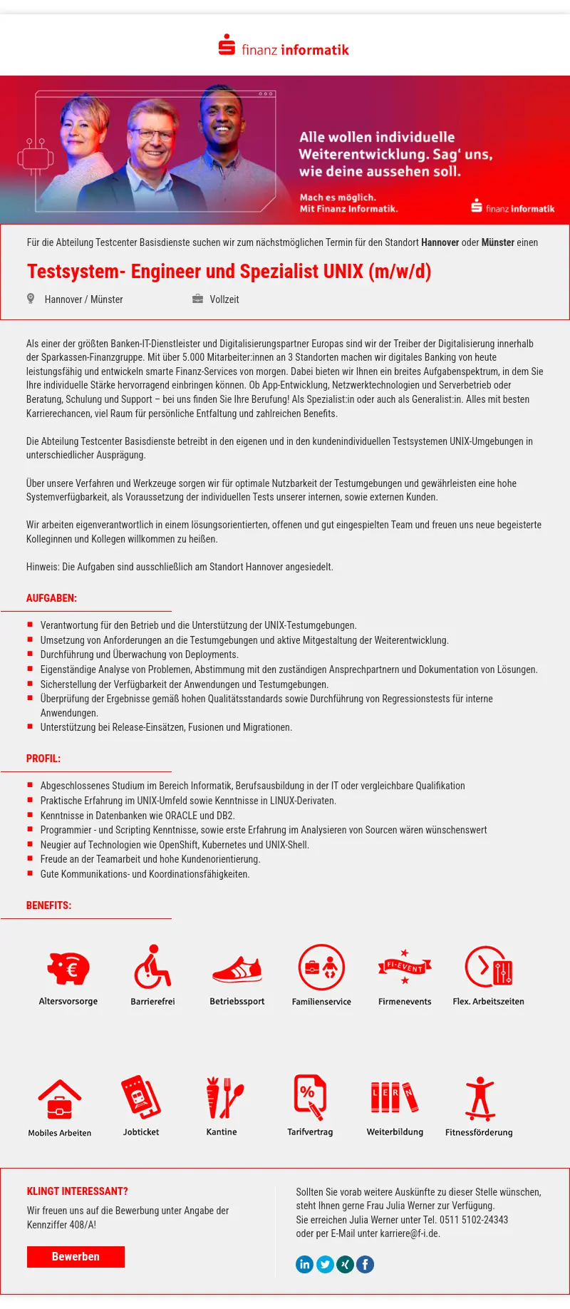 Testsystem- Engineer und Spezialist UNIX (m/w/d)