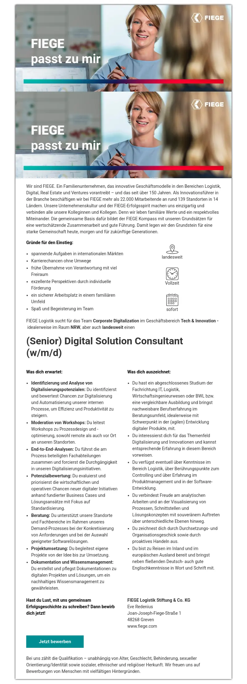 (Senior) Digital Solution Consultant (w/m/d)