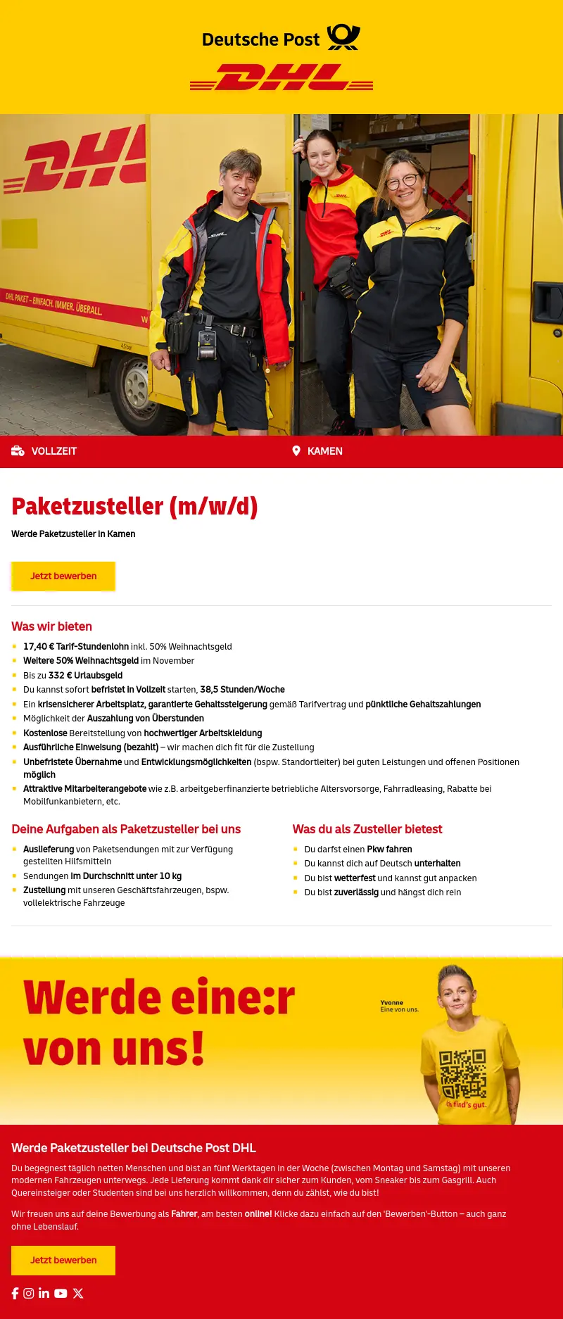 Paketzusteller (m/w/d) in Kamen