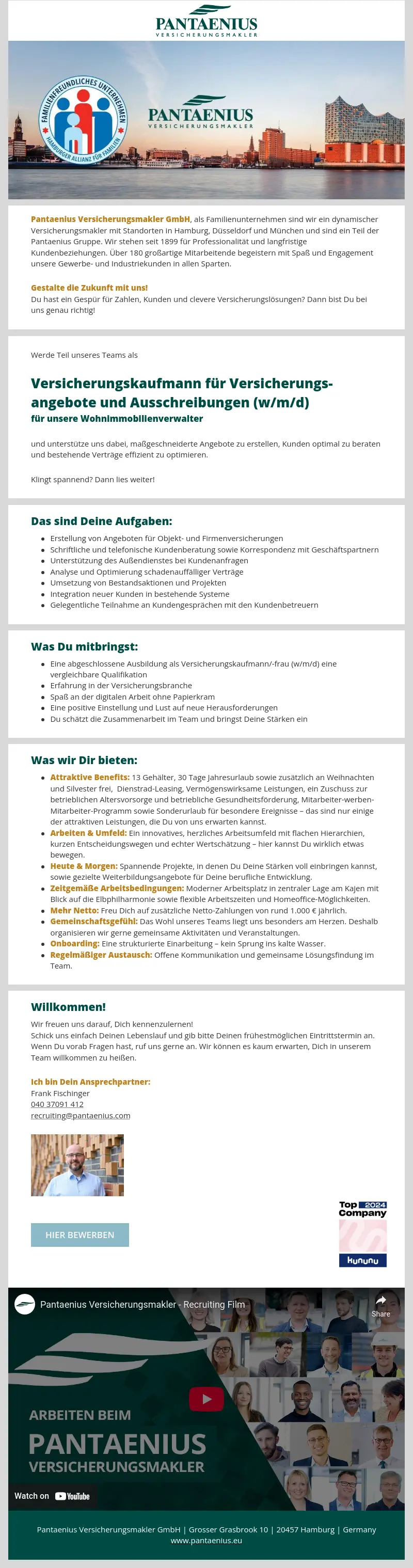 Versicherungskaufmann für Versicherungsangebote und Ausschreibungen (m/w/d)