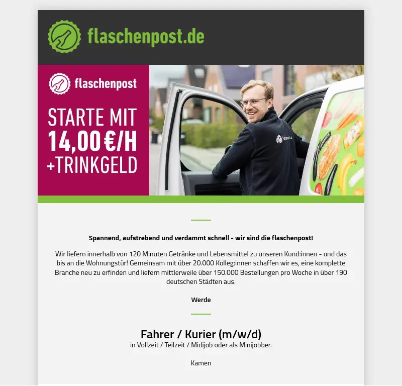 Fahrer / Kurier (m/w/d)