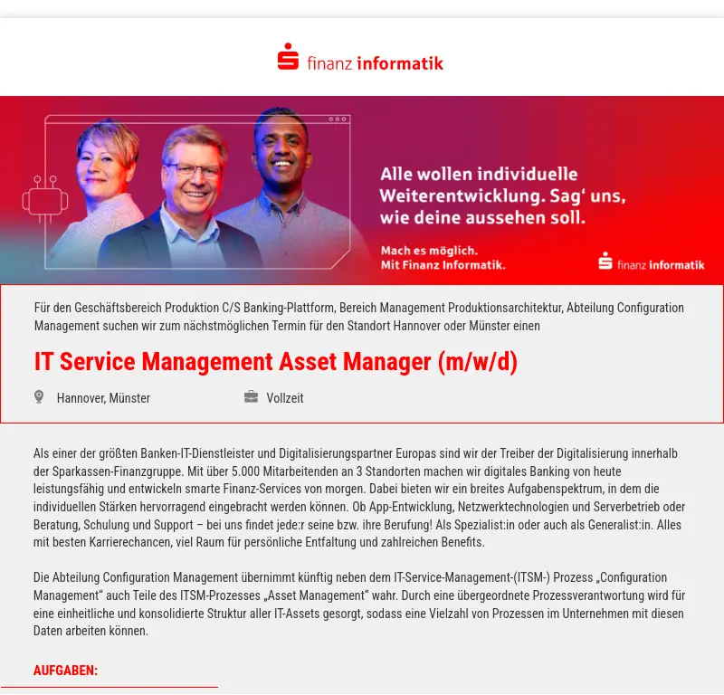 IT Service Management Asset Manager (m/w/d)