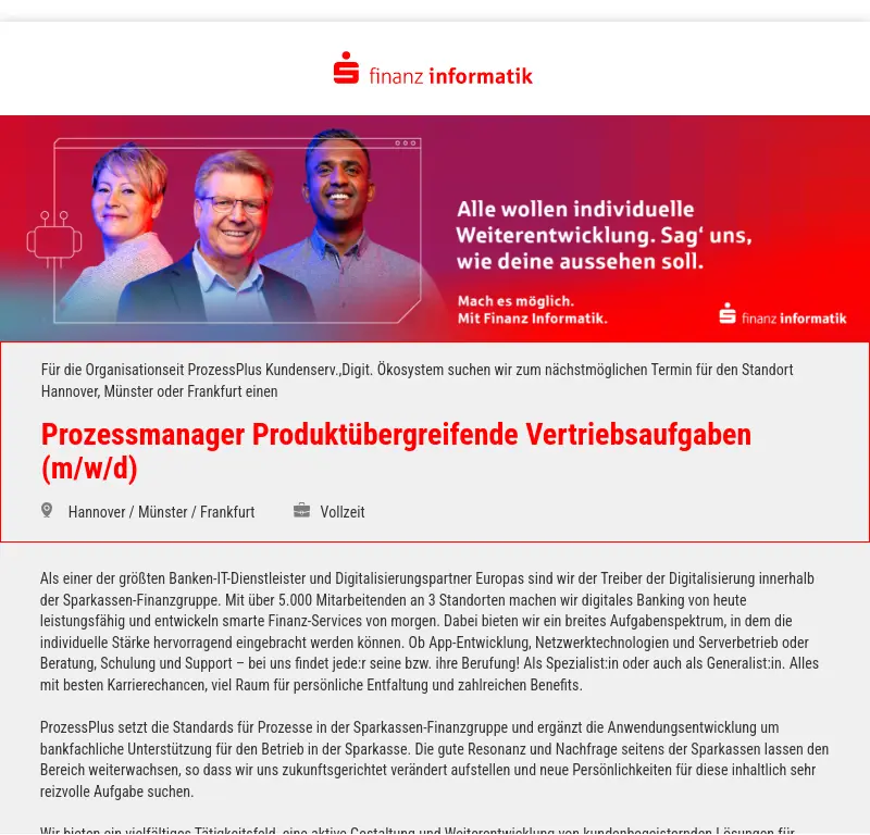 Prozessmanager Produktübergreifende Vertriebsaufgaben (m/w/d)
