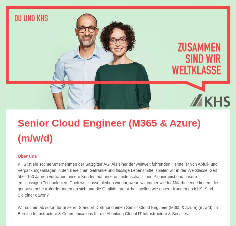 Senior Cloud Engineer (M365 & Azure) (m/w/d)