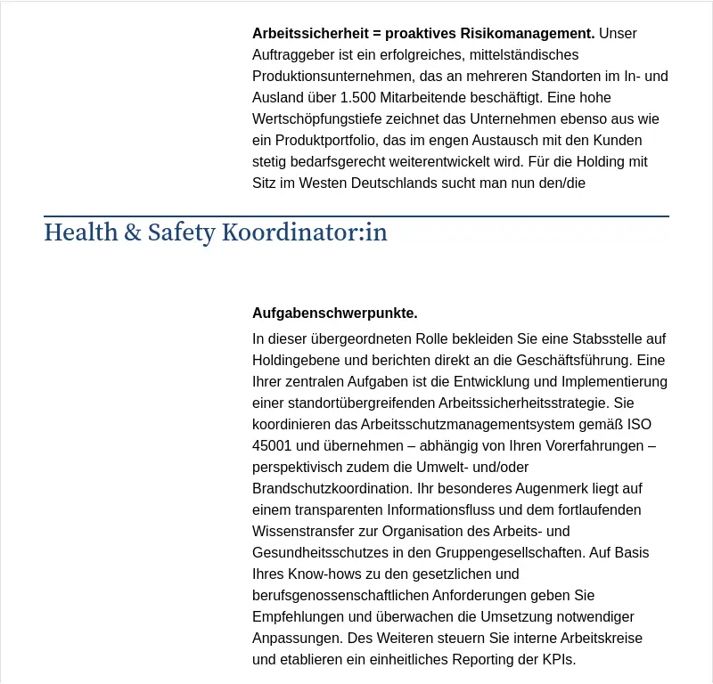 Health & Safety Koordinator:in