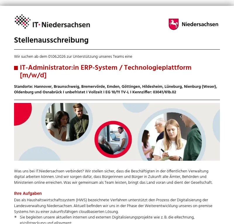 IT-Administrator:in ERP-System / Technologieplattform (m/w/d)