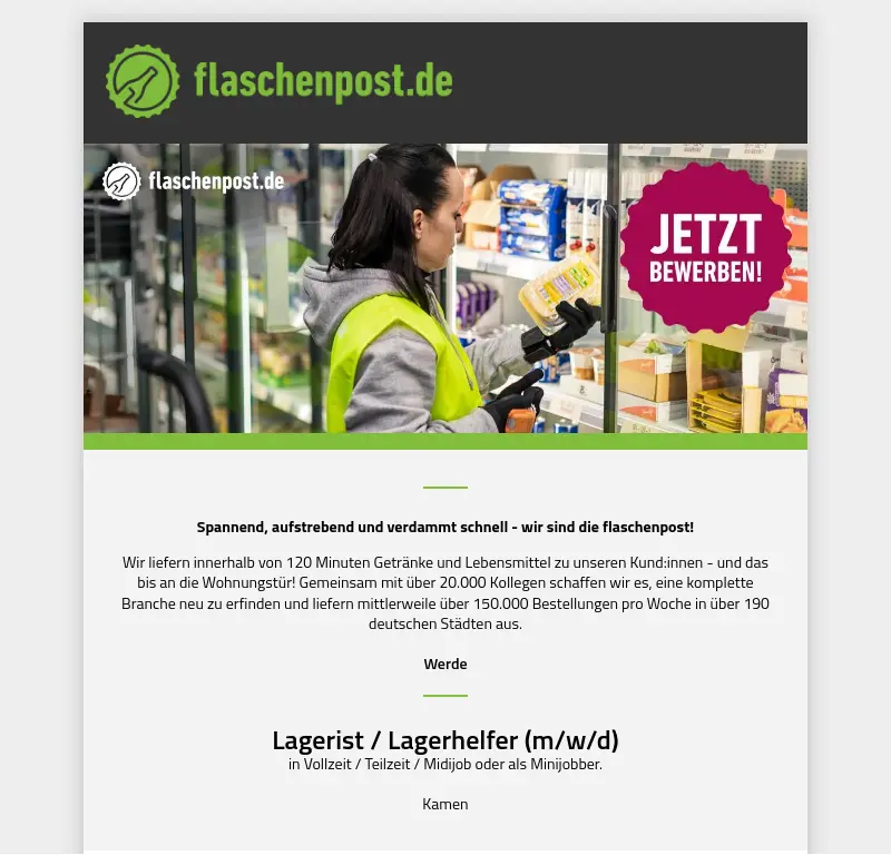 Lagerist / Lagerhelfer (m/w/d)