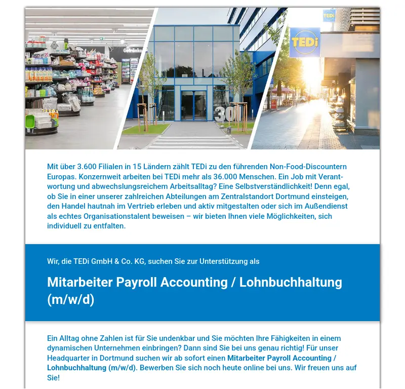 Mitarbeiter Payroll Accounting / Lohnbuchhaltung (m/w/d)