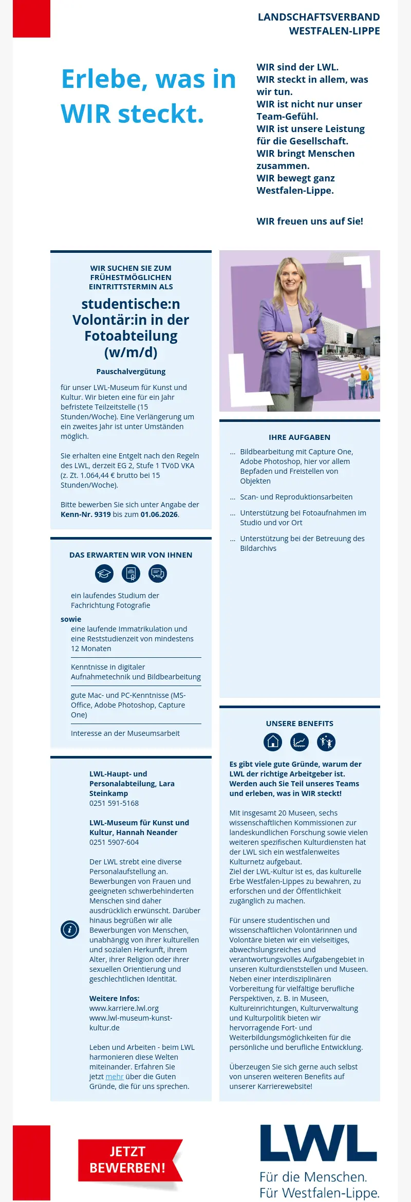 Studentische:r Volontär:in in der Fotoabteilung (m/w/d)