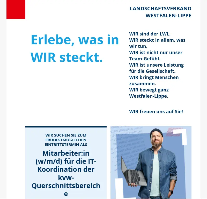 Mitarbeiter:in (w/m/d) für die IT-Koordination der kvw-Querschnittsbereiche